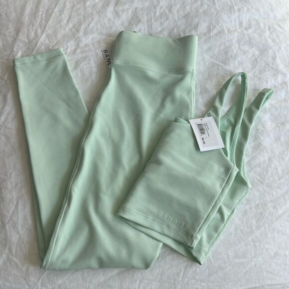 [Bandier] Rib Tempo Crop Bra - dusty aqua color - Picture 4 of 4